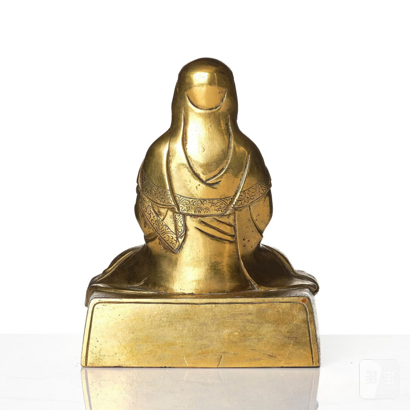 A gilt bronze sculpture of Arhat Ajita, - 图4